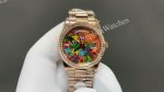 8+ Factory Rolex Daydate 36mm DD 3255 Movement Puzzle Face Rose Gold Band Watch